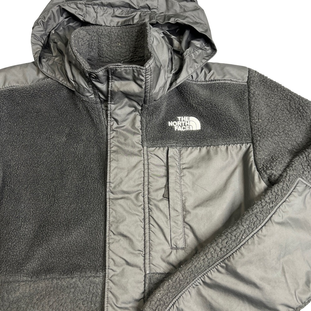 The North Face Denali Hooded Fleece Jacket Black Teen Boys Large 12 Full Zip